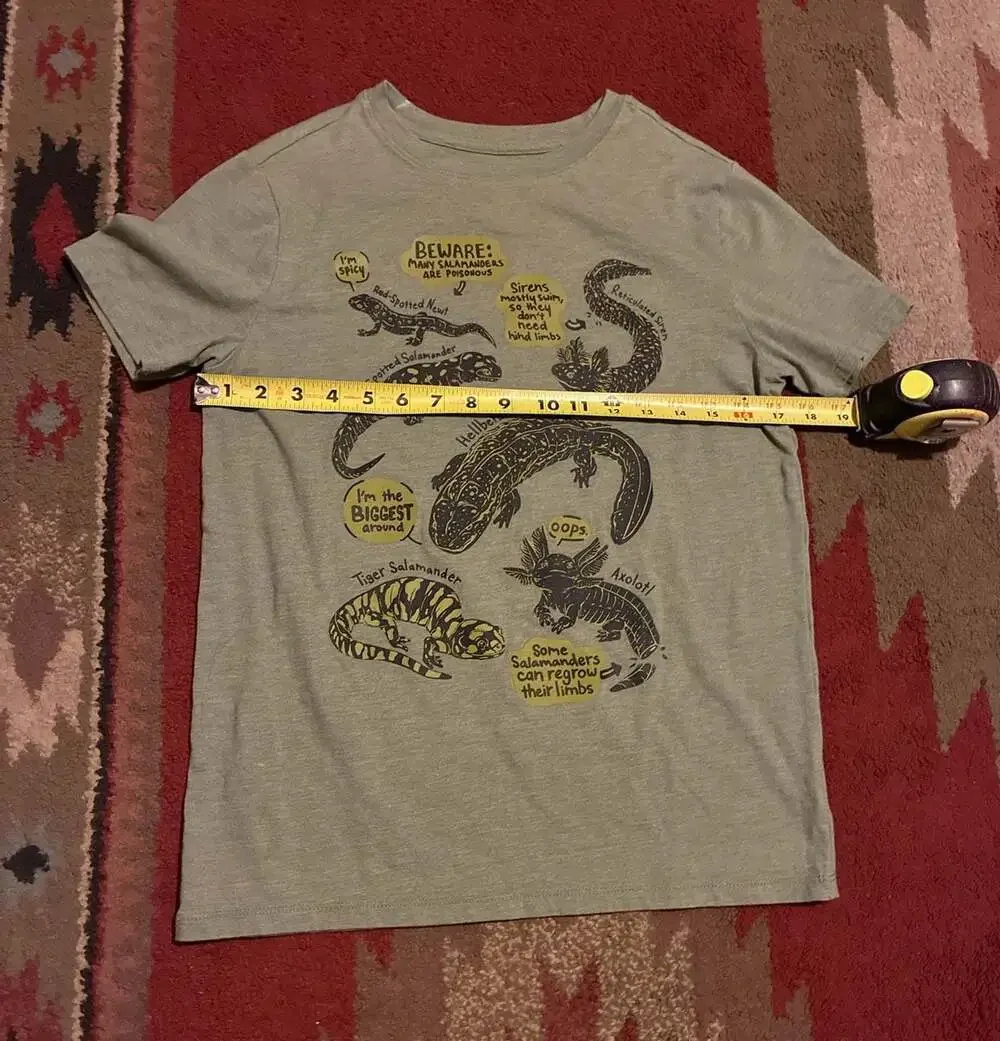 Cat & Jack Salamander Axolotl Graphic T-Shirt Green Size XL (14)